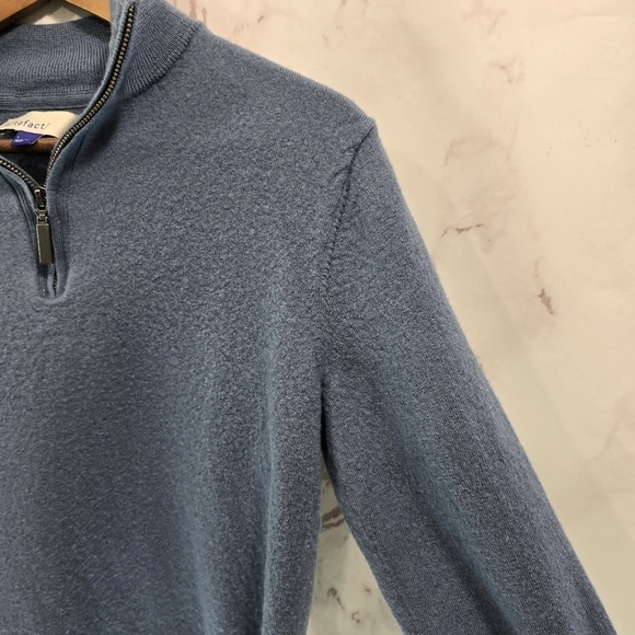 Artefact Sweater Womens Small Blue Merino Wool Half Zip Pullover Bering Sea - Picture 10 of 11